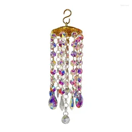 Decorative Figurines Colourful Crystal Wind Chimes Chandelier Hanging Outdoor Garden Yard Patio Decor