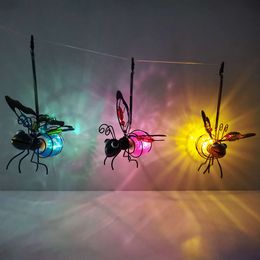 Creative Simulation Garden Insect Iron Ornaments, Glass Painted Handicrafts, Hanging Decorations, Long Wings, Bees, Decorative Pendants