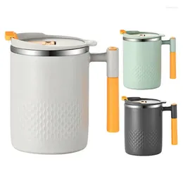 Water Bottles 450ml Coffee Mug Leakproof Portable Mugs With Lid Handle Stainless Steel Insulated Tea Tumbler For Milk Juice