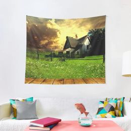 Tapestries View From An English Window Tapestry Home Supplies Decorative Paintings Aesthetics For Room Korean Decor