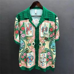 Luxury Royal Shirts for Men Clothing Letter Floral Desiger Digital Printing Short Sleeve Shirts Camisas Social Masculina De Luxo 240510