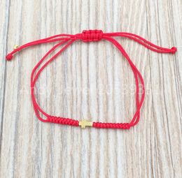 Bracelet with Red Cord And Gold Sweet Dolls Xxs Cross Authentic 925 Sterling Silver bracelets Fits European bear Jewellery Style Gif5530233