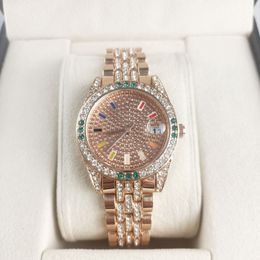 Calendar type neutral watch, diamond setting design and diamond bracelet technology, the overall beautiful and generous