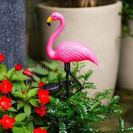 Solar Powered Lawn Ground Mounted Flamingo Garden Outdoor Decoration, Landscape Atmosphere Lights, Villa Park Plug-in String Lights