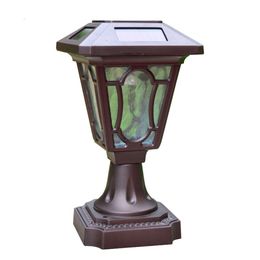 Solar Powered Head Lamp, Waterproof Garden Wall, Door Pillar, LED Ultra Bright Outdoor Lighting, European Style Courtyard Column Lamp