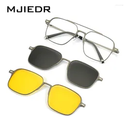 Sunglasses Frames Polarized Magnetic Clip-on Glasses Ultra Light Pure Titanium Night Vision Eyewear Optical Prescription Man