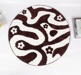 Carpets Modern Simple Round Flocking Carpet Household Living Room Entry Door Bedroom Mat Toilet Bathroom Absorbent Non-Slip Foot