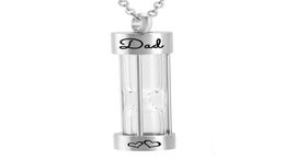 Eternity Jewellery Glass Hourglass Urn Necklace for Ashes Cremation Urns Pendant with O Chain Brother Dad Mom Pet6687088