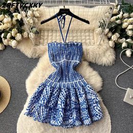 Casual Dresses French Hepburn Fashion Embroidery For Women Sexy Strapless Hollow Out Slim Waist Ruffle Edge Wave Mini Party Dress