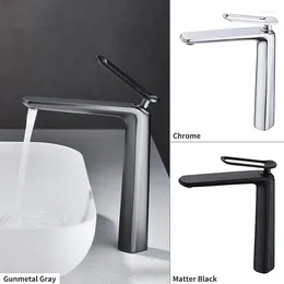 Bathroom Sink Faucets Basin Cold/ Mixer Tap Black Gray Chrome Water Kitchen Faucet Vessel