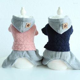 Dog Apparel Sweater With Star Hat Pyjamas Jumpsuits Sweatshirt Pet Clothes Winter Warm Cotton Cat Hoodies Clothing For Dogs Puppy