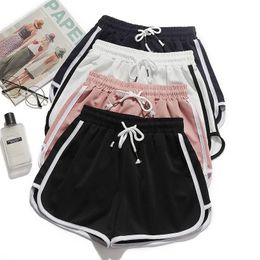 Women yoga Shorts Summer outer wear midwaist casual loose straight pants lady stylish thin breathable wide leg gym short 240509