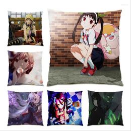Pillow Cover Velvet Polyester Linen Decoration Home Cartoon Living Room 45x45 Decor Anime Kawaii Square 2024 E0943