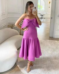 Party Dresses Cute Peach Pink Ankle-Length Strapless Sleeveless Evening Dress For Women Elegant 2024 Wedding Birthday Formal Prom Gown