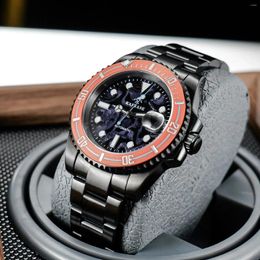 Wristwatches KAFYASE Men Automatic Watch 40mm Carbon Fibre Bezel Mechanical Wristwatch Luminous Sapphire Mirror 5ATM Waterproof Sport