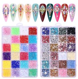 Nail Art Decorations Bulk Whole Jelly AB Flatback Resin Rhinestones In Box Candy Cab Colour 3D DIY Deco Bling Kit Supplies For6006426