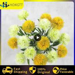 Decorative Flowers Green Dandelion Artificial Real Touch 25cm Plastic Fake Plants For Home Room Decor Party Wedding Decoration