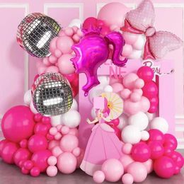 Party Decoration Pink Princess Balloon Garland Arch Kit For Girls Birthday Wedding Bridal Baby Shower Background Decorations Supplies