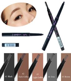 1 Pc Waterproof Longlasting Triangle Natural Make up Eyebrow Pencil Eye Brow Liner With Brush Makeup Tools 5 Different Colors9830929