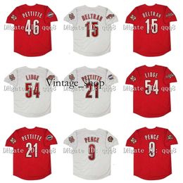 Vin Vintage 2005 Houston Baseball Jersey 46 Andy Pettitte 15 Carlos Beltran 54 Brad Lidge 21 Andy Pettitte 9 Hunter Pence Red White Grey Jerseys