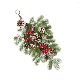 Decorative Flowers Pine Cone Hanging Tree Christmas Door Branch Decorations Artificial Garland Upside