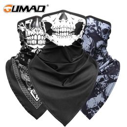 Fashion Face Masks Neck Gaiter Breathable Sports Skull Bandana Semi Printed Mask Ski Reusable Pipe Scarf Fishing Hiking Running Gategade Mens Q240510