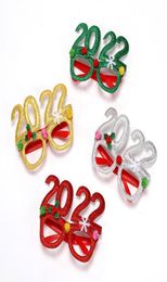 Glitter Christmas Glasses Decoration 2022 Holiday Glass Frame Xmas Home Decorations Gifts9513652