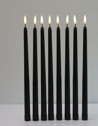Pieces Black Flameless Flickering Light Battery Operated LED Christmas Votive Candles28 Cm Long Fake Candlesticks For Wedding Can9813190