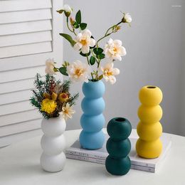 Vases Modern Morandi Colour Bubble Ceramic Vase Nordic Home Room Decor Dried Flower Office Decoration Desk Accessories Gift