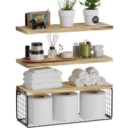 Wooden multi-layer storage rack room decoration rack floating rack wall mounted bathroom home accessories garden 240510