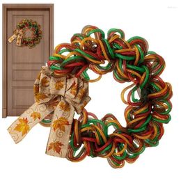 Decorative Flowers Door Autumn Wreaths Multi-colored Graland Ring For Harvest Fall Indoor Outdoor Wreath Decor Entryway Walls Farm