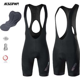 Fans Tops Tees Hiserwa Mens Bike bibs Summer Outdoor MTB Short and Quick Drying 6-hour Riding Mat bib pants Q240511