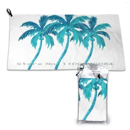 Towel Three Coconut Palm Trees Quick Dry Gym Sports Bath Portable Palms Tree Painting