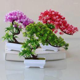 Decorative Flowers 1PC Home Decor Fake Table Potted Ornaments Bonsai Small Tree Artificial Plants Simulation Pot Pine