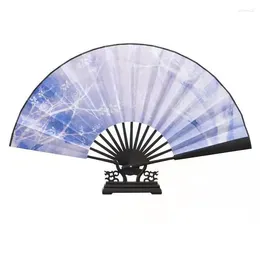 Decorative Figurines Antique Large Silk Folding Hand Fans Bamboo Chinese Decoration Fan Dance Costume Hanfu Prop Men Women Accessories