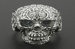 Solid 925 Sterling Silver Skull Ring Mens Biker Rock Punk Style US Size 8 to 126662997