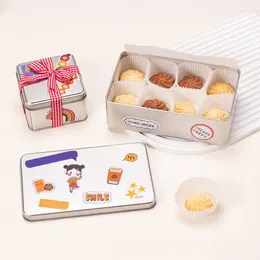 Storage Bottles Food Frosted Square Iron Box Mousse Cake Ice Cream Dessert Cookie Bread Jewelry Lipstick Key Container Organizer