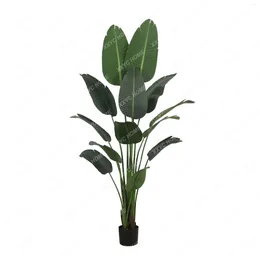 Decorative Flowers Simulation Ravenala Green Plant Potted Artificial Fake Trees Large
