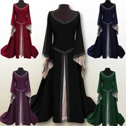 Ethnic Clothing Modern long dresses in 18th century Mediaeval womens clothing with 6 Colours female role-playing traditional retro dresses for European partiesL2405