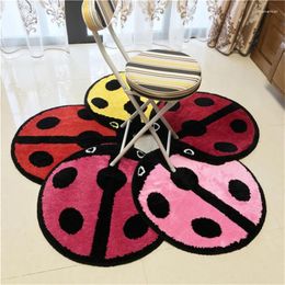 Carpets Creative Round Beetle Carpet Soft Fluff Fluffy Rugs Chair Floor Mat Bedroom Room Mats-Slip Abosrbent Bath Floormat