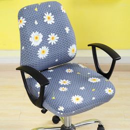 Chair Covers 2pcs/set Split Spandex Office Swivel Elastic Armchair Seat Cover Case Computer Slipcovers Housse De Chaise