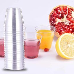 Disposable Cups Straws 25Pcs Plastic Clear 270ml Drinking Cocktail Glasses