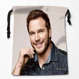 Storage Bags Chris PraDrawstring Dust-Proof Fashion Print Boys Girls Birthday Gift Bag Size 18X22cm