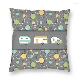 Pillow Happy Campers Road Trip Cover Print Adventure Outdoors Camping Throw Case For Living Room Pillowcase Decoration