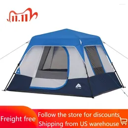 Tents And Shelters 4-Person Instant Cabin Tent With LED Lighted Hub Camping Supplies Freight Free Nature Hike Travel Equipment