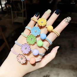 Hair Accessories 5PCS Girl Lovely Cartoon Flowers Elastic Bands Head Rope Ponytail Holder Cut Children's 2024