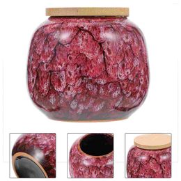 Storage Bottles Ceramic Tea Seasoning Organizer Jars Sealing Canister Container Holder Wood Loose Tin