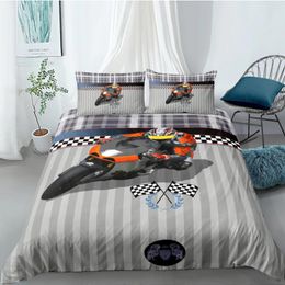Bedding Sets 3D Duvet Cover Set Comforter Covers Pillow Cases 173 230 265 180 210 Motorcycle Race Design Bed Linens