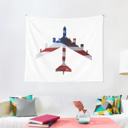 Tapestries B52 Bomber American Flag Painting Silhouette Tapestry Room Decor Korean Style Decorations For