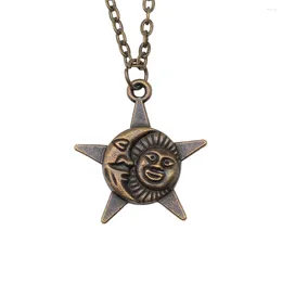 Pendant Necklaces 1pcs Moon And Star Sun Choker Necklace Components Charms For Jewellery Making Cute Chain Length 43 5cm